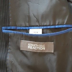 Kenneth Cole REACTION black pinstripe suit 46R